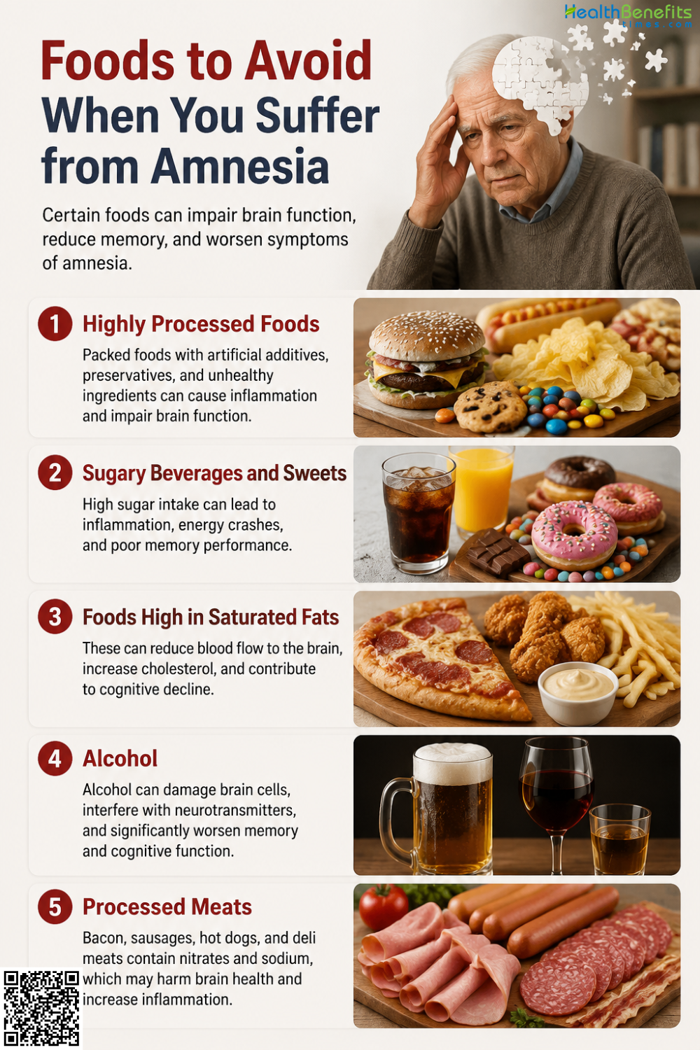 Foods to Avoid When You Suffer from Amnesia