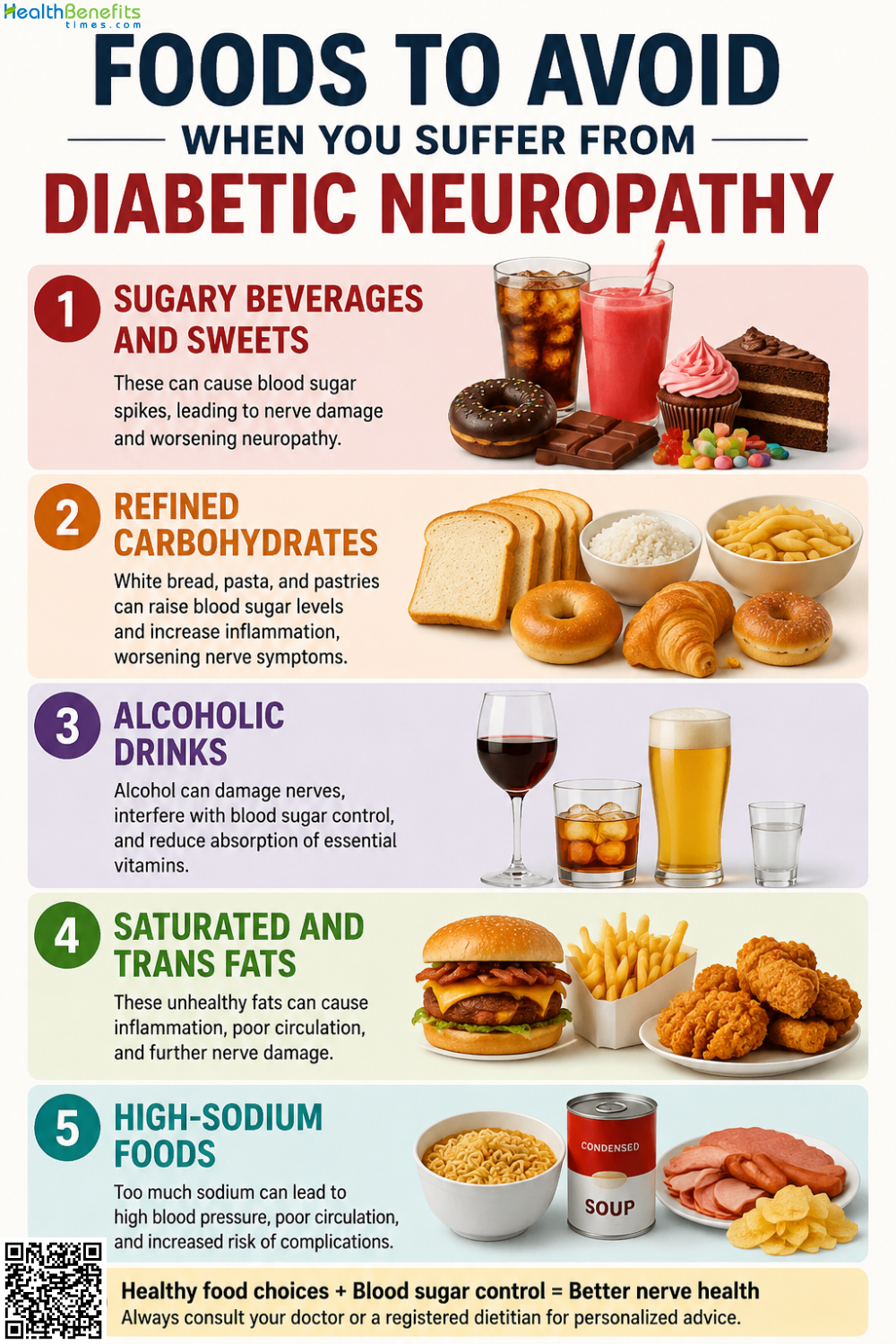 Foods to Avoid When You Suffer from Diabetic Neuropathy