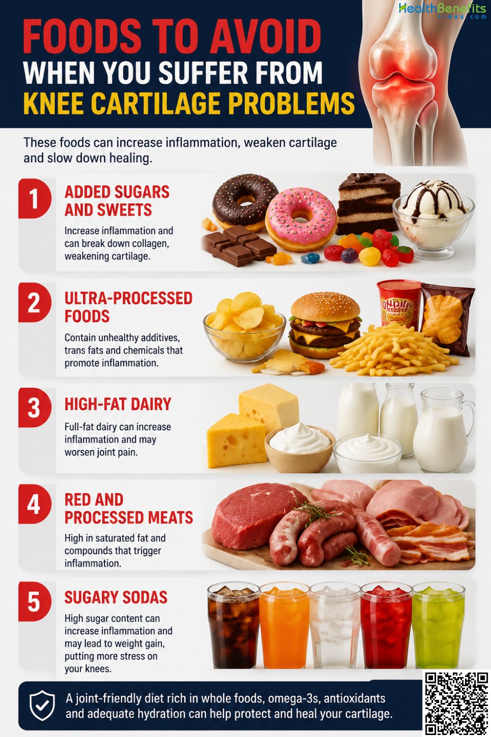 Foods to Avoid When You suffer from Knee Cartilage problems