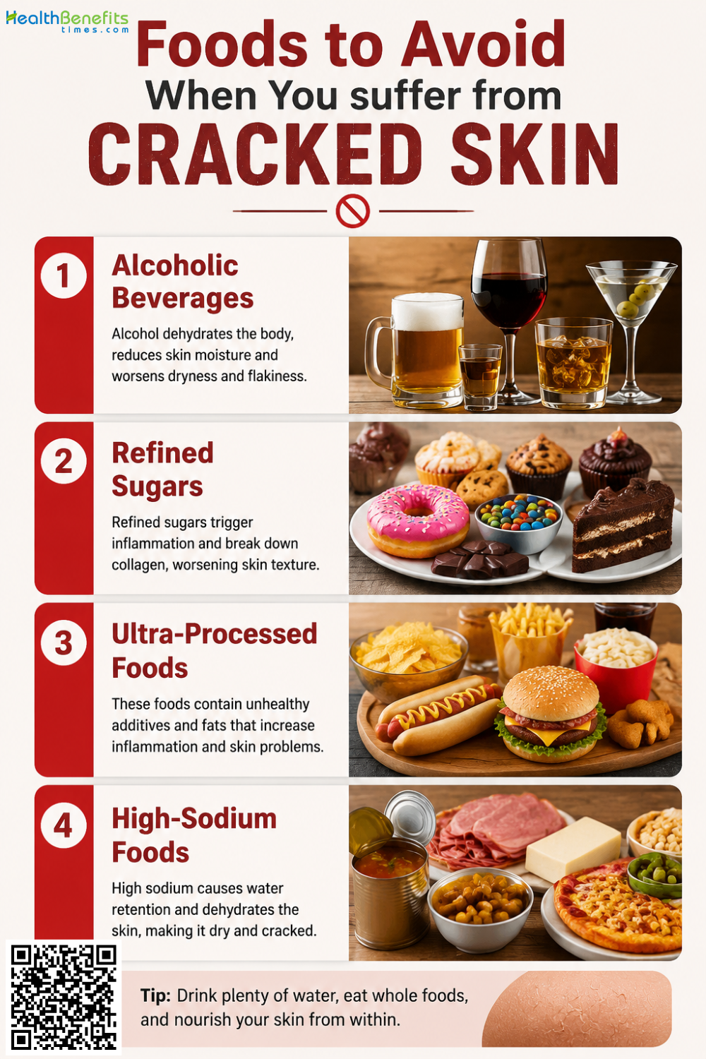 Foods to Avoid When You suffer from Cracked Skin