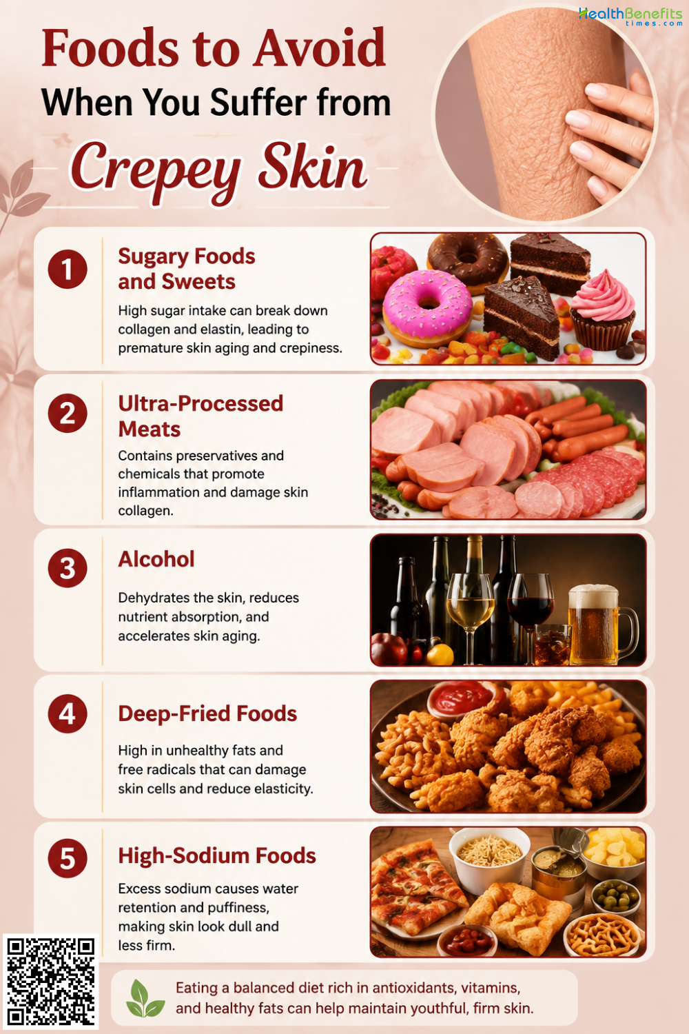 Foods to Avoid When You Suffer from Crepey Skin