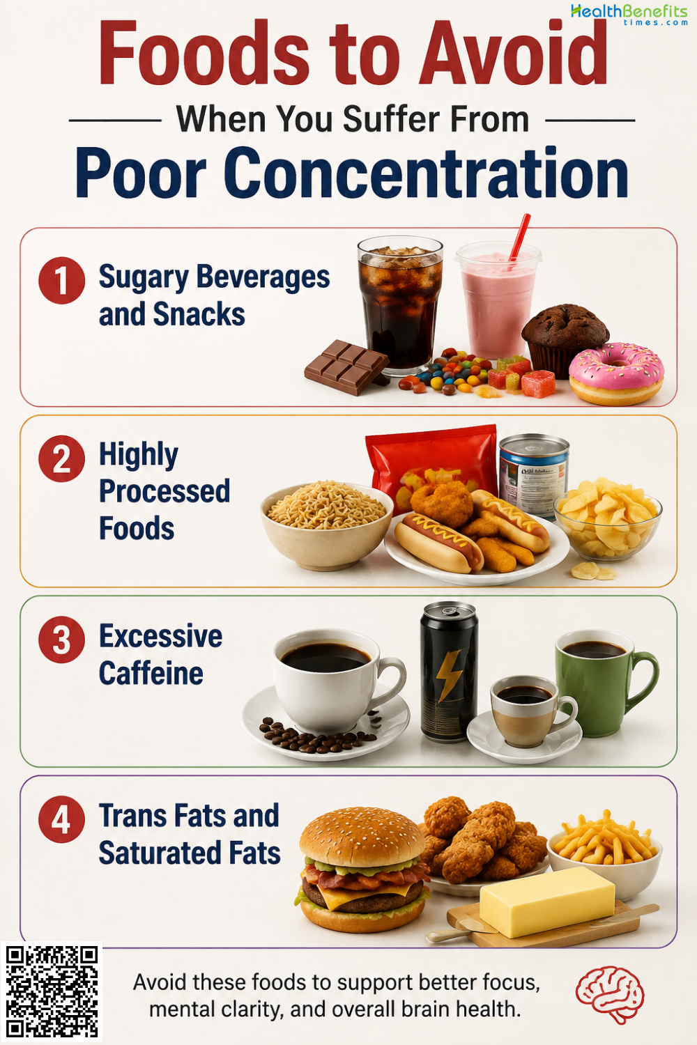Foods to Avoid When You Suffer From Poor Concentration