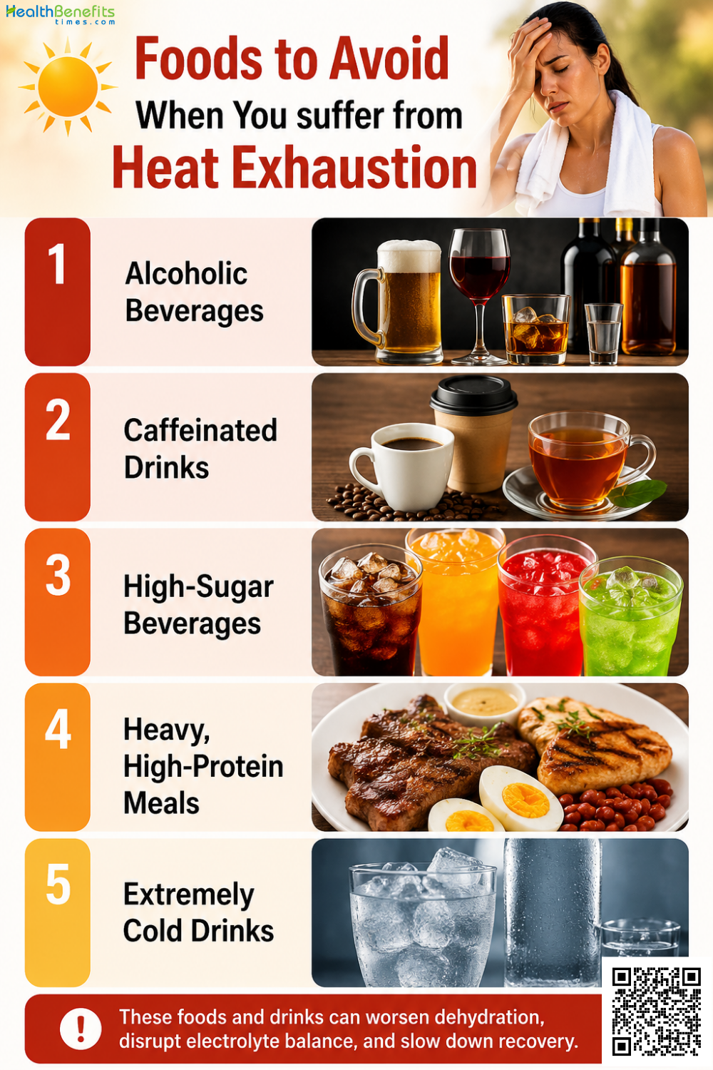 Foods to Avoid When You suffer from Heat Exhaustion