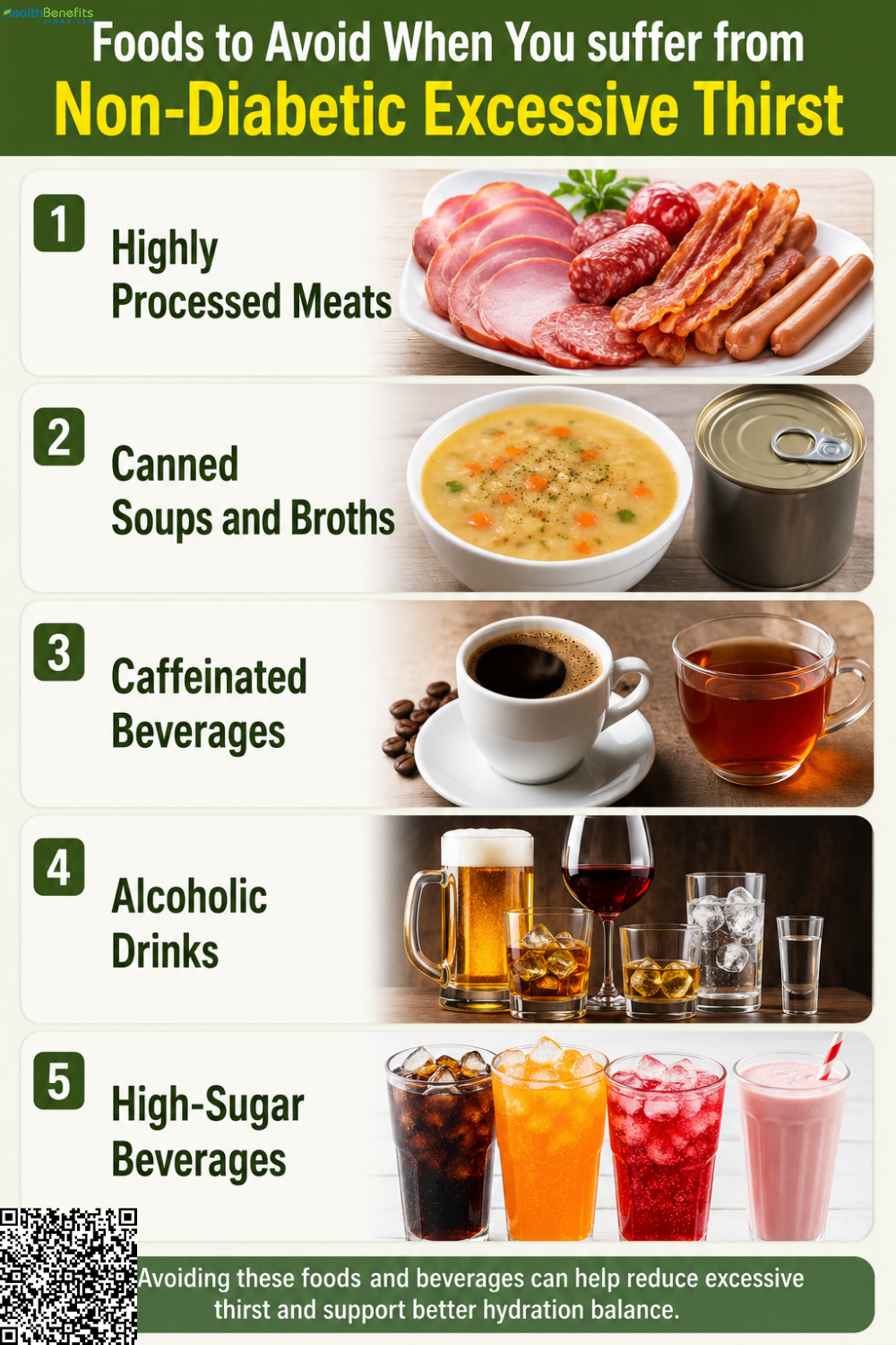 Foods to Avoid When You suffer from Non-Diabetic Excessive Thirst