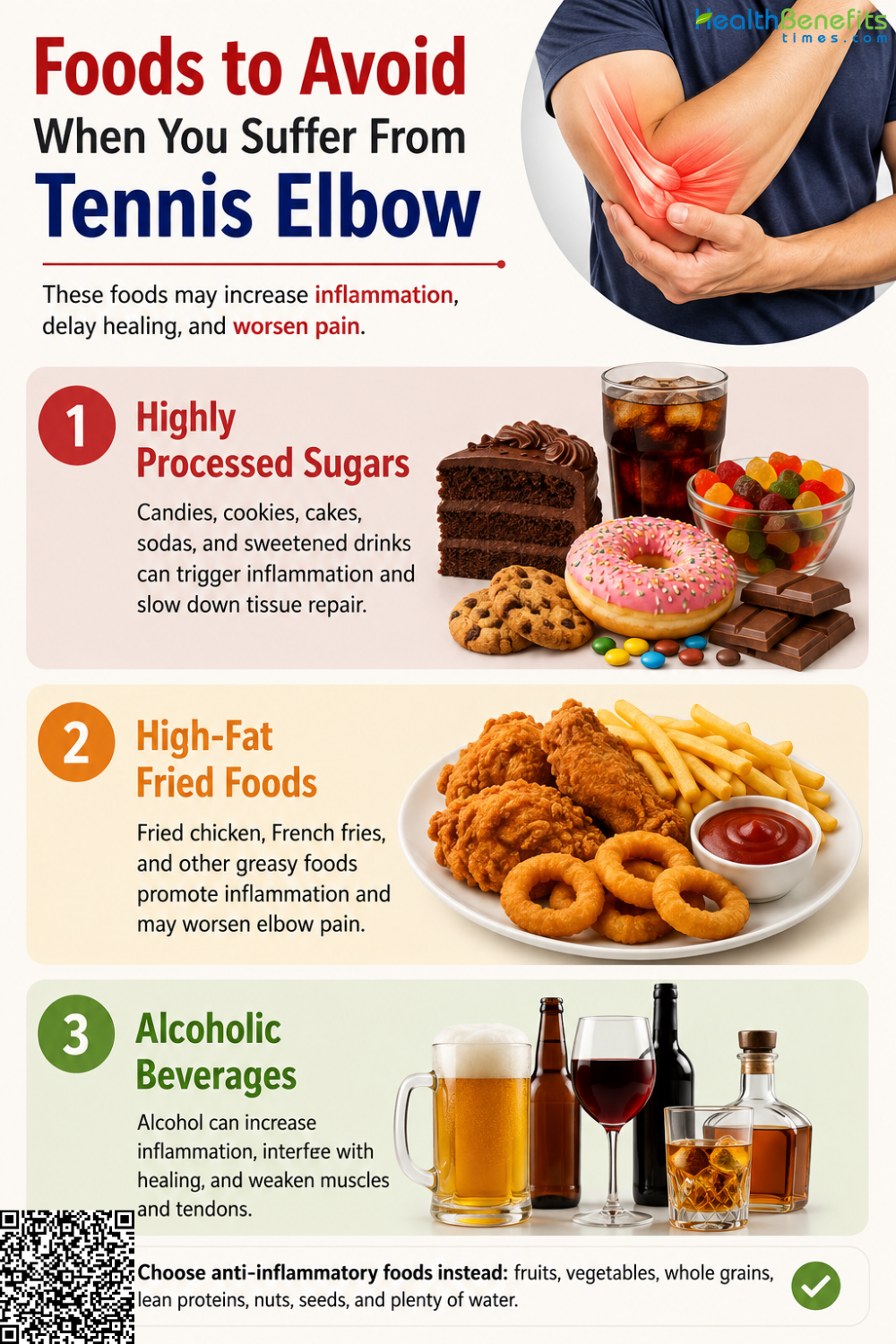 Foods to Avoid When You Suffer from Tennis Elbow