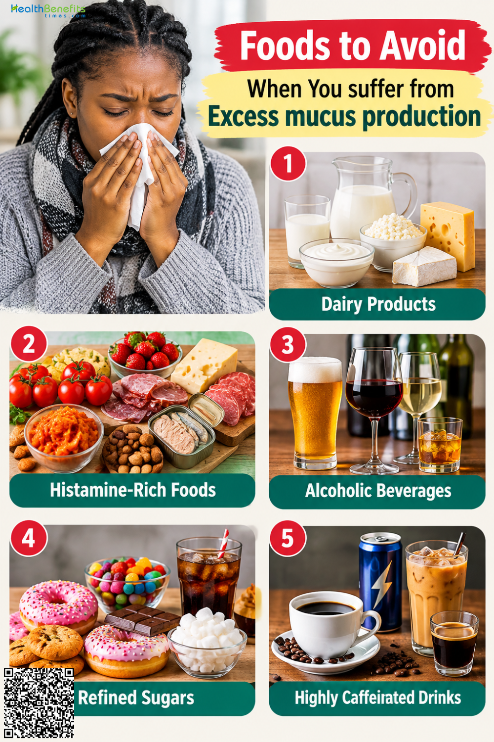 Foods to Avoid When You suffer from Excess mucus production