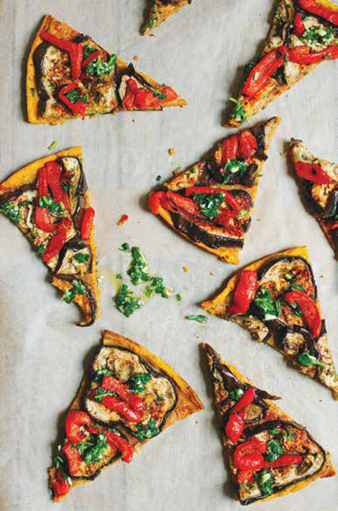 Roasted Eggplant and Bell Pepper Pizza with GlutenFree Sweet Potato