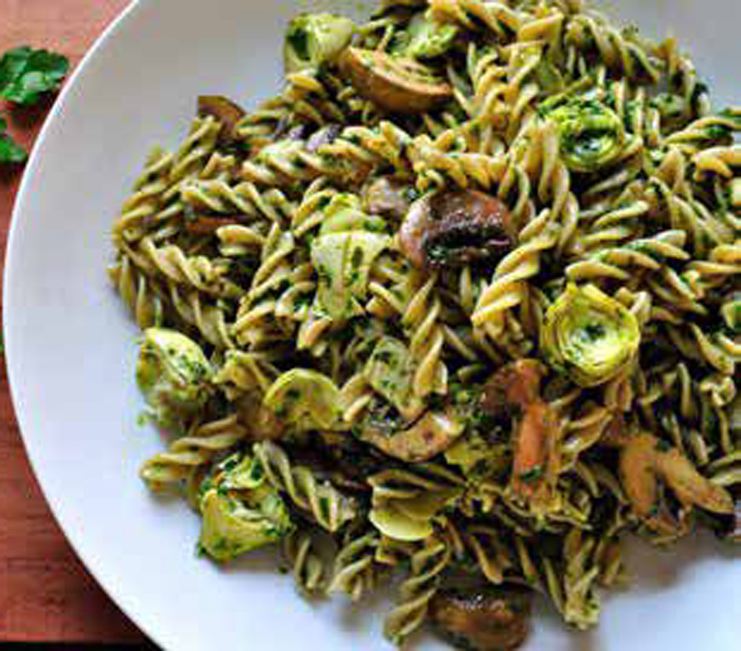 Sautéed Mushroom & Artichoke Pesto Pasta Recipe Healthy Recipe