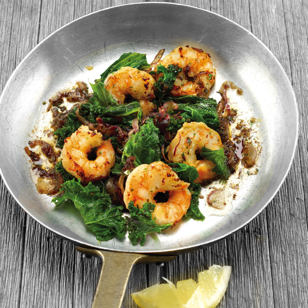 Ginger Shrimp with Sauteed Kale Recipe Healthy Recipe