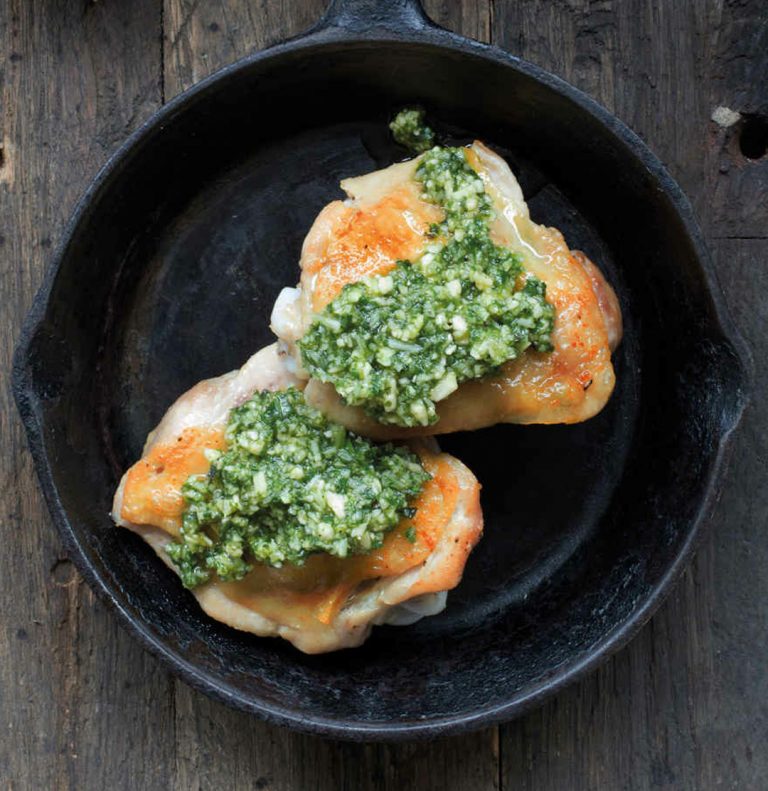 How to Make Roasted Chicken Thighs with Pesto Healthy Recipe