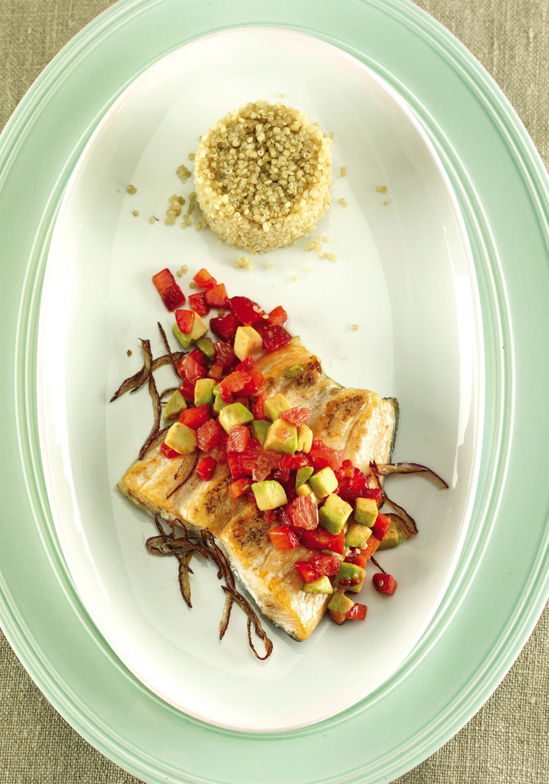 Salmon with Avocado, Grapefruit and Strawberry Salsa Recipe Healthy