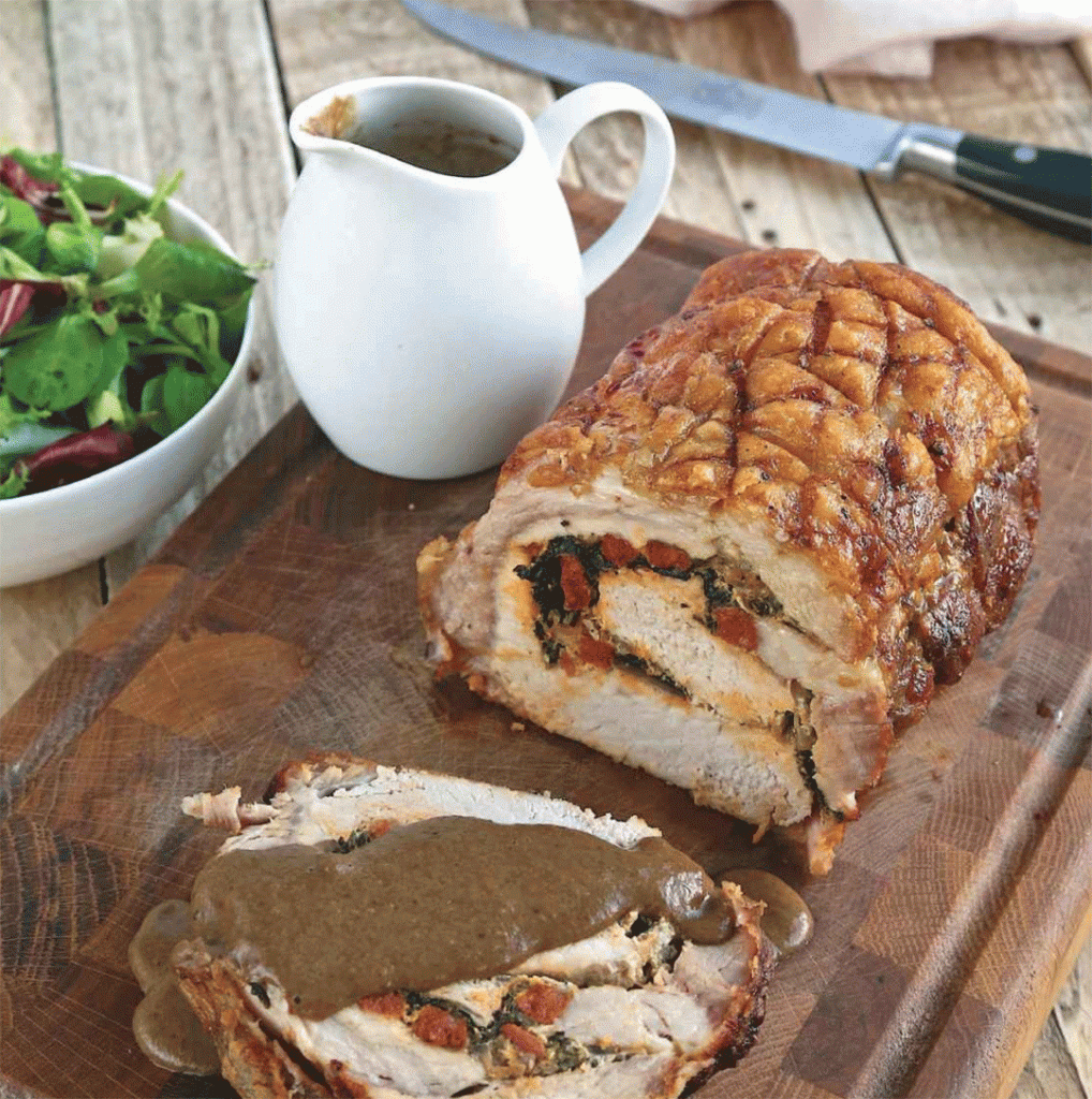 How to Make Pork Tenderloin with Garlic & Kale Stuffing Healthy Recipe