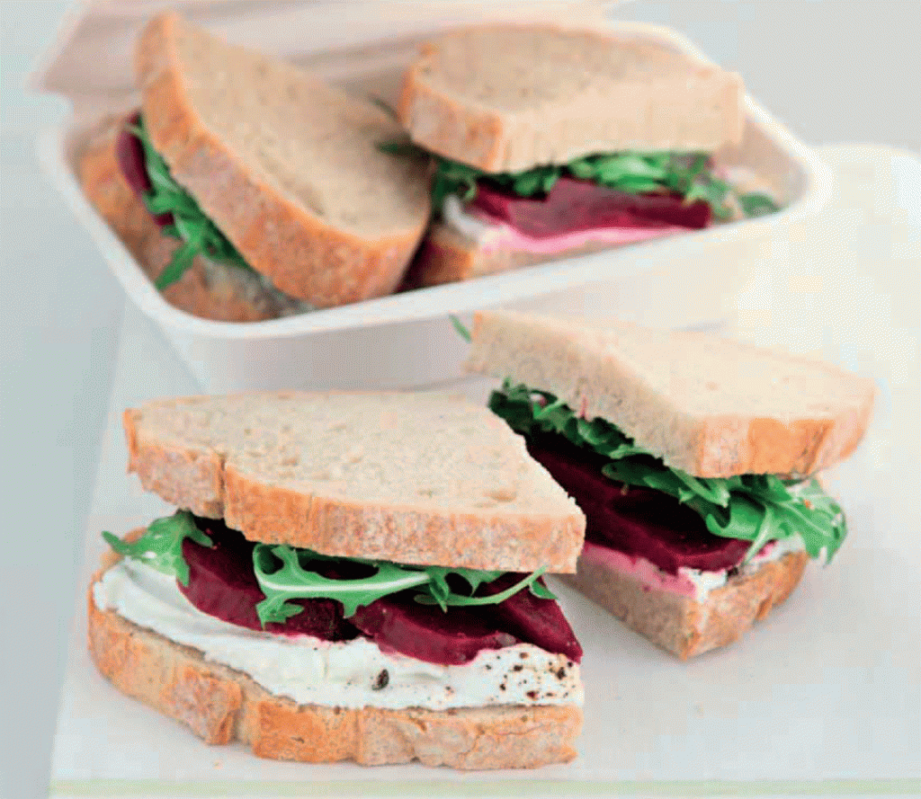 How to Make Roast Beet, Goat Cheese, and Arugula, Sandwiches Healthy