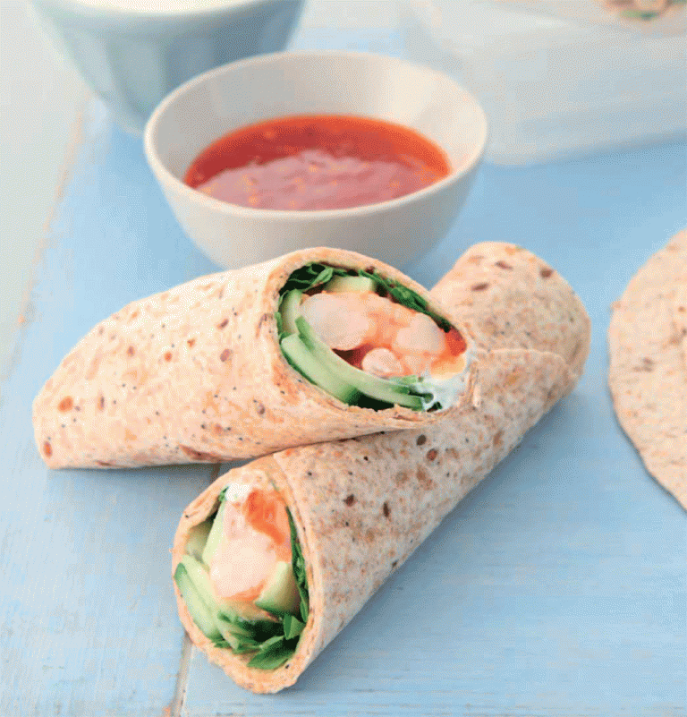 Shrimp, Sweet Chili, and Greek Yogurt Wraps Recipe Healthy Recipe