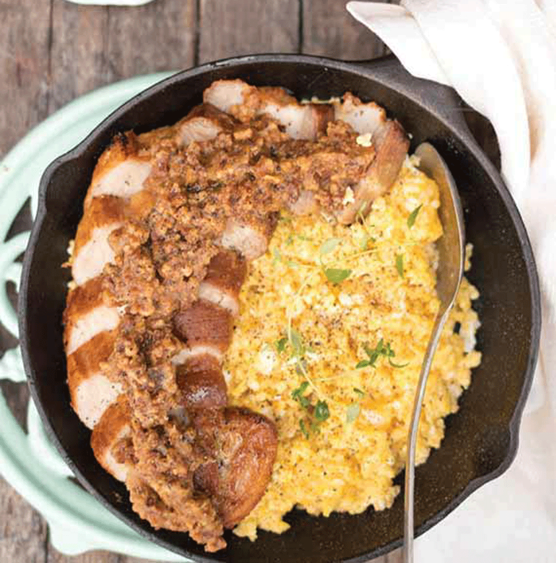 Crispy Pork Belly Over Grits with Bacon Jam Recipe Healthy Recipe