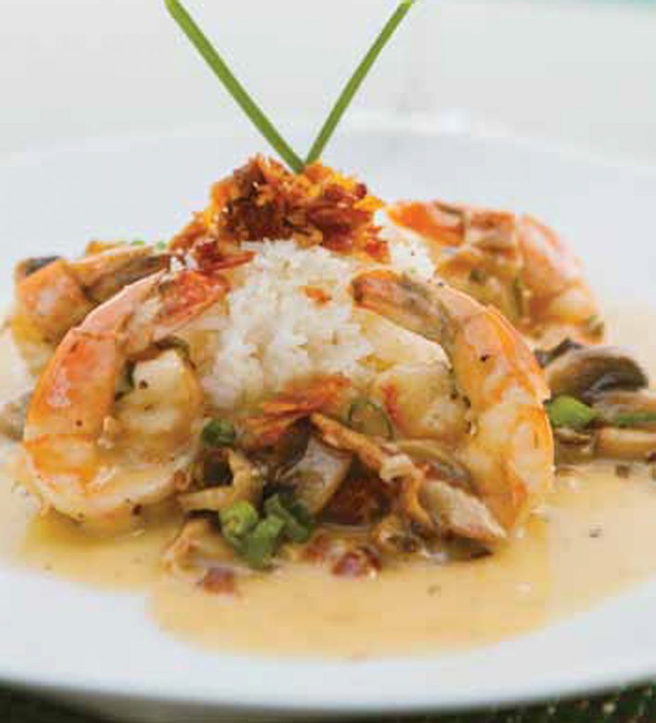 Sauteed gulf shrimp with smoked bacon & cremini mushroom beurre blanc recipe Healthy Recipe