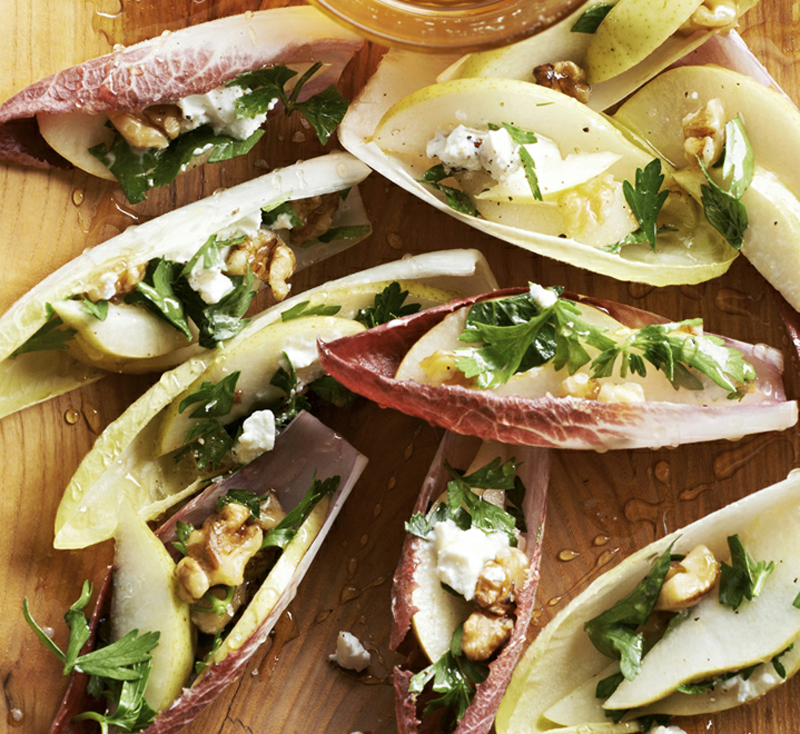 Stuffed endive with pear, walnut, and goat cheese recipe Healthy Recipe