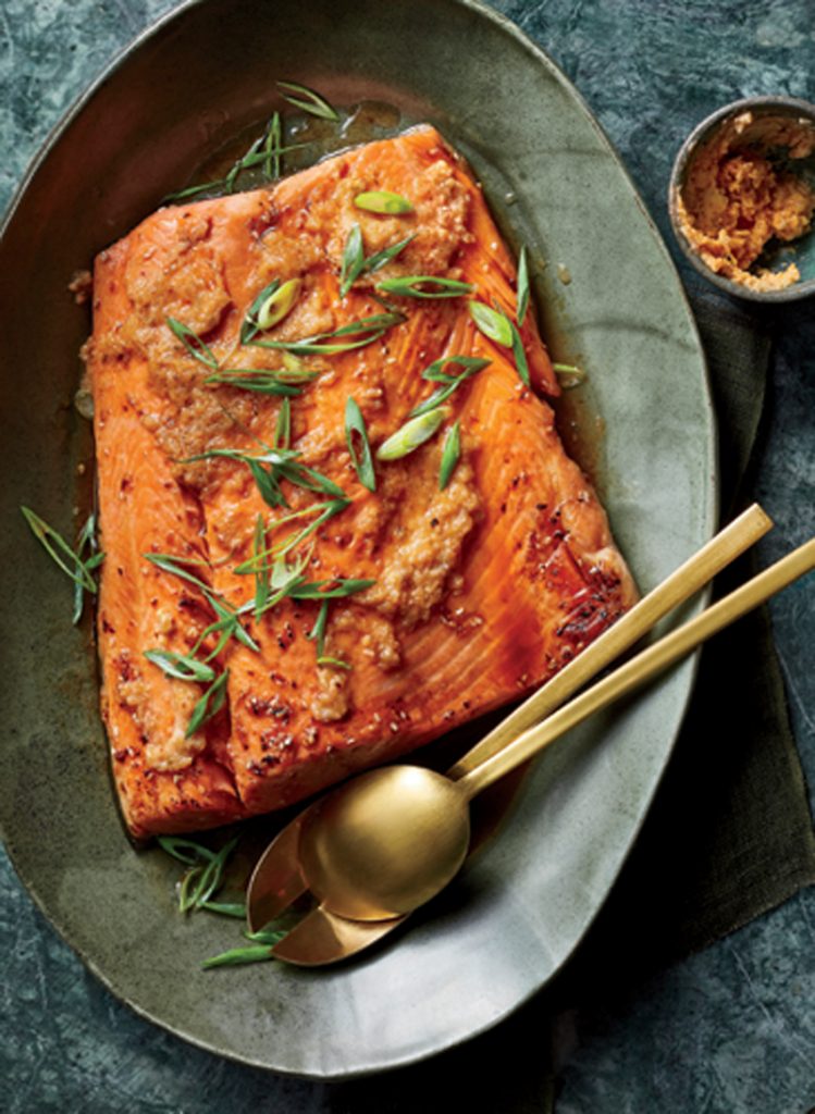 Sesame salmon with kimchimiso butter recipe Healthy Recipe