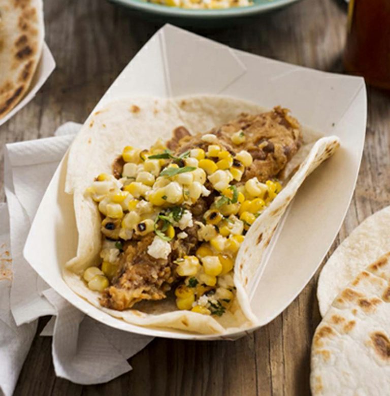 Fried chicken taco with corn elote recipe Healthy Recipe