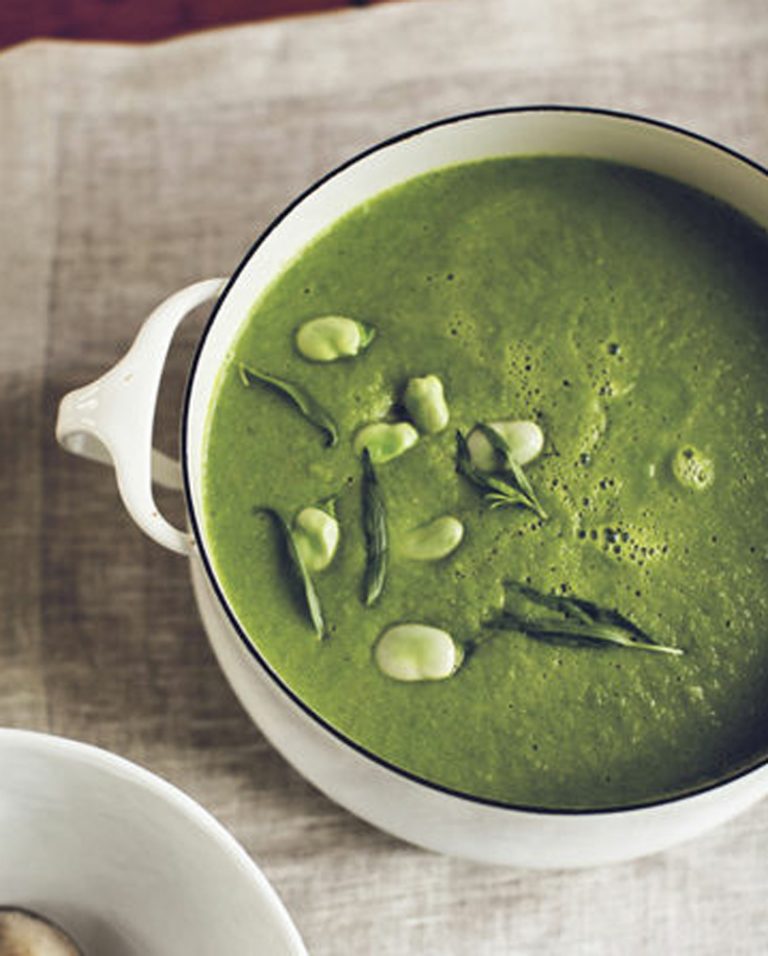 Fava bean, sweet pea, and tarragon soup recipe Healthy Recipe