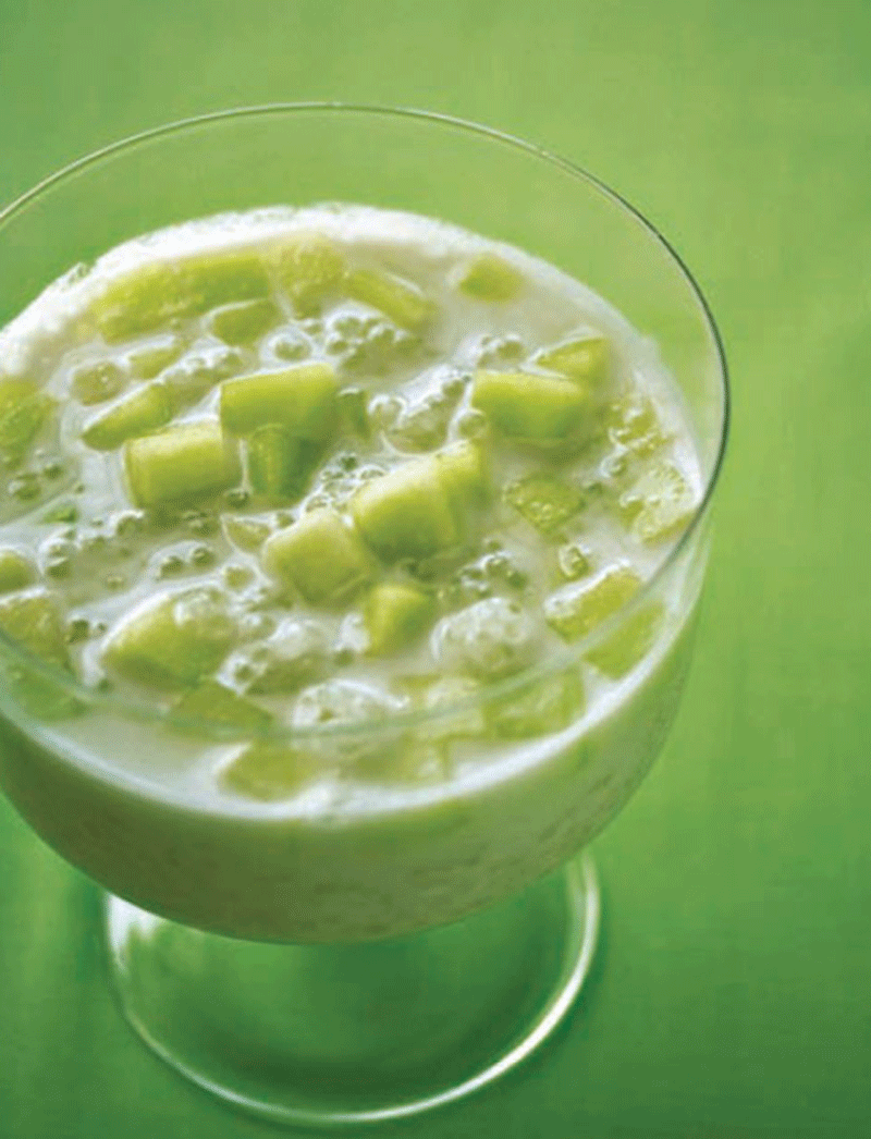 Tapioca pearls with sweet coconut and honeydew recipe Healthy Recipe